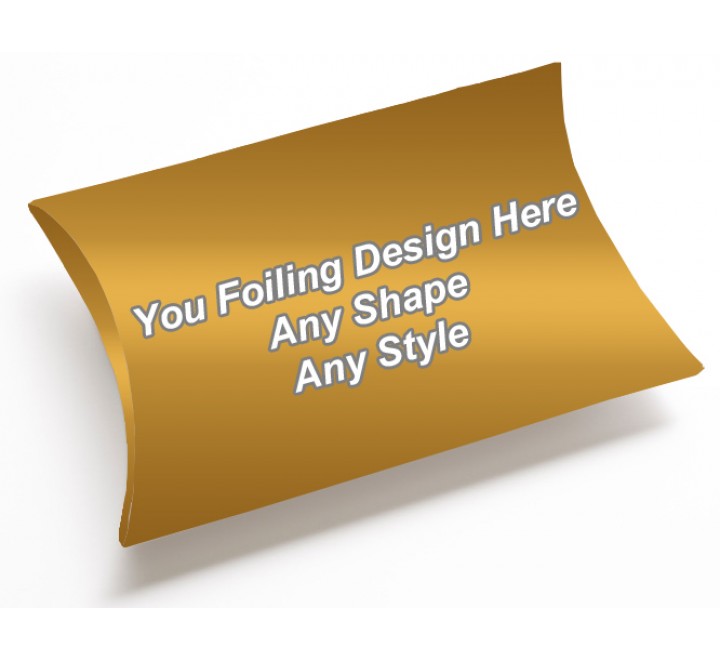 Golden Foiling - Pillow Style Packaging Boxes Golden Foiling - Pillow Style Packaging Boxes